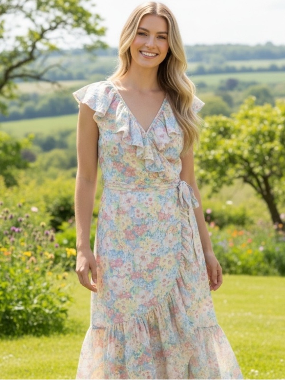 Jillian Harris x Joe Fresh Floral Wrap Dress - Picture 2 of 8